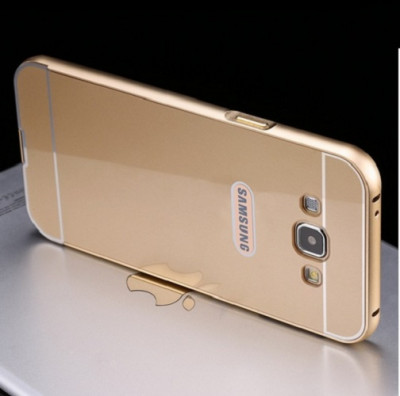 Други Бъмпъри за телефони Луксозен алуминиев бъмпър с твърд гръб за Samsung Galaxy A8 A800F златист